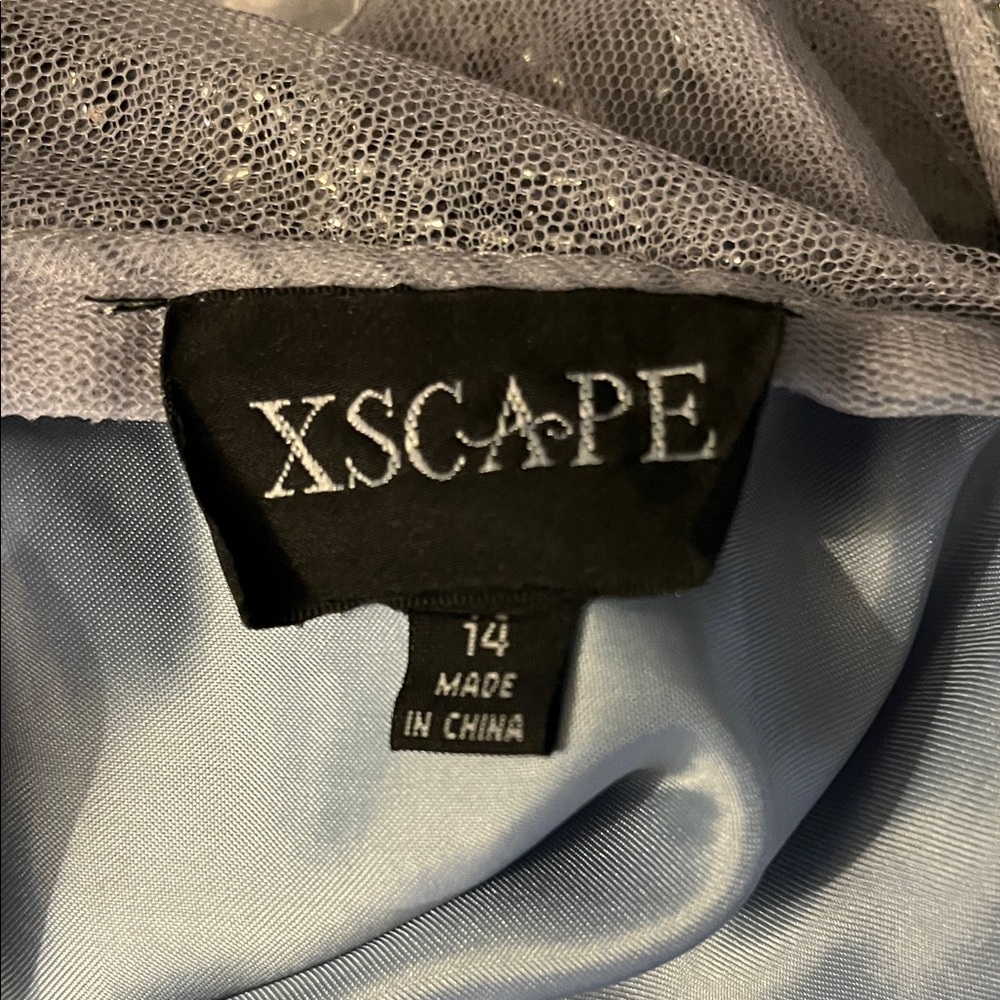 Xscape Silver Beaded Bodice Prom Dress - Picture 2 of 5